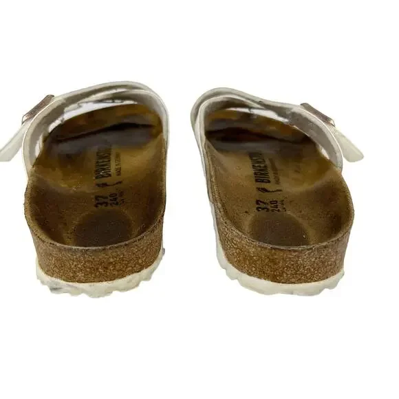 Birkenstock Yao Sandals White Double Buckle 37 L6M4 - Picture 4 of 14